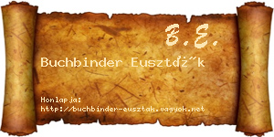 Buchbinder Euszták névjegykártya
